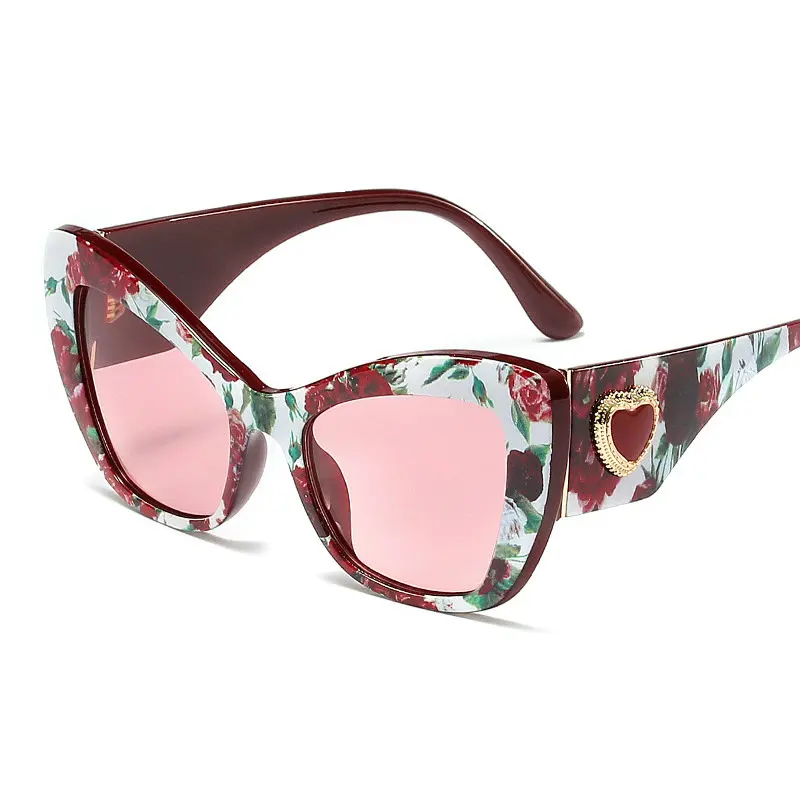 

Square Love Heart Sunglasses Oversized Big Frame Vintage Women Brand Designer Luxury 2019 Fashion Female cat leopard SunglasseNX