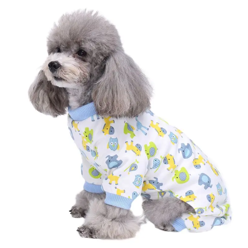 Одежда для собак Новые комбинезоны для собак кошек хлопковые пижамы летняя одежда для домашних животных - Цвет: Синий