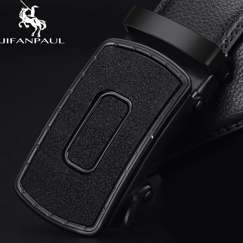 

JIFANPAUL belt men's leather black automatic buckle men's trend youth men's leather personality business top material men's belt