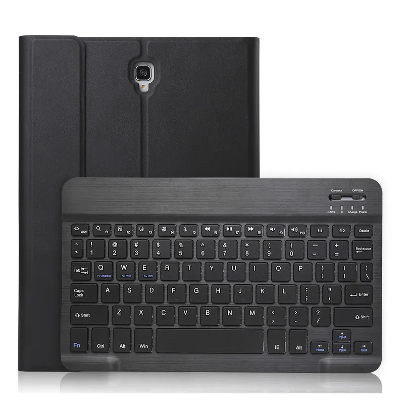 Чехол для samsung Galaxy Tab S4 10,5 дюймов SM T830 T835 Съемная Bluetooth клавиатура с Wi-Fi кожаный чехол+ держатель для ручки - Цвет: Черный