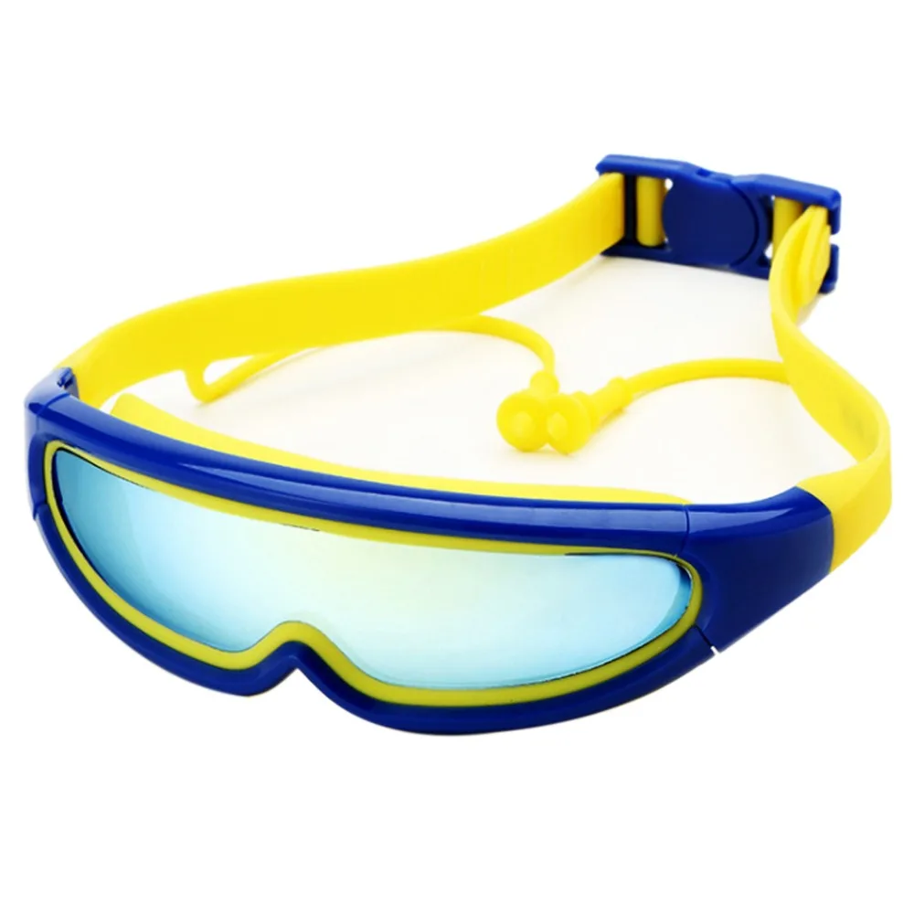 

Silicone Kids Protection Swim Goggles Anti-fog Lights Lens Child Swimming Goggles with Conjoined Earplugs Pool oculos de grau