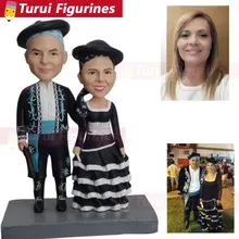 Полимерная глина bobblehead 2 человек полный заказ Bobblehead Торт Топперы на заказ действие фигурка себя свадебный торт Топпер