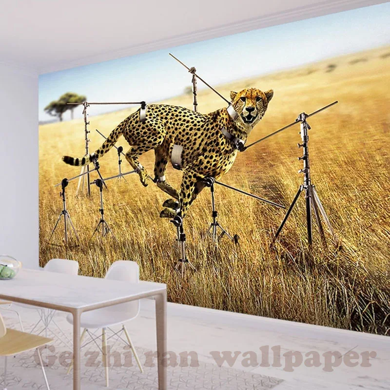 カスタム 3d 壁画壁紙 3d 現代のシンプルな創造チーター壁紙リビングルームベッドルームのテレビの背景壁紙家の装飾 壁紙 Aliexpress