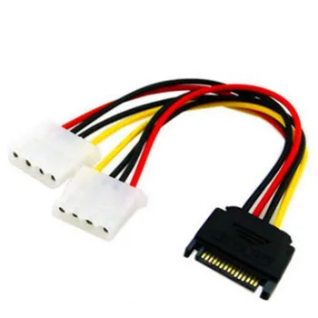 

5pcs SATA to IDE Connector Power Cord SATA Power to IDE Power Adapter Cable SATA 15pin Male to 2 Large 4pin Power Cord