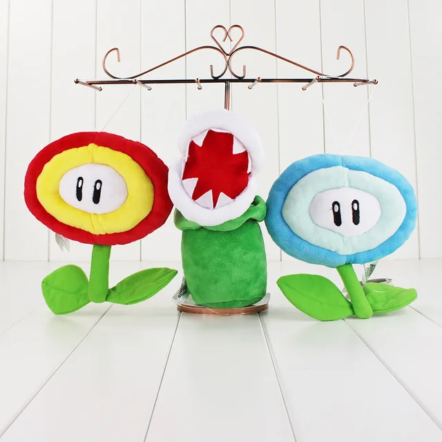 Best Price New Super Mario Bros Ice & Fire Flower Plush Doll Toys Stuffed Soft Sun Flower Flying Yoshi Piranha Plush Toy Dolls