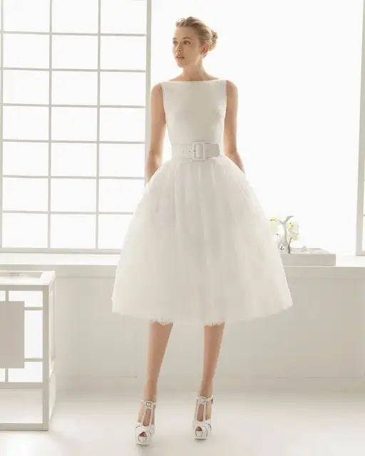 vintage boat neck wedding dress