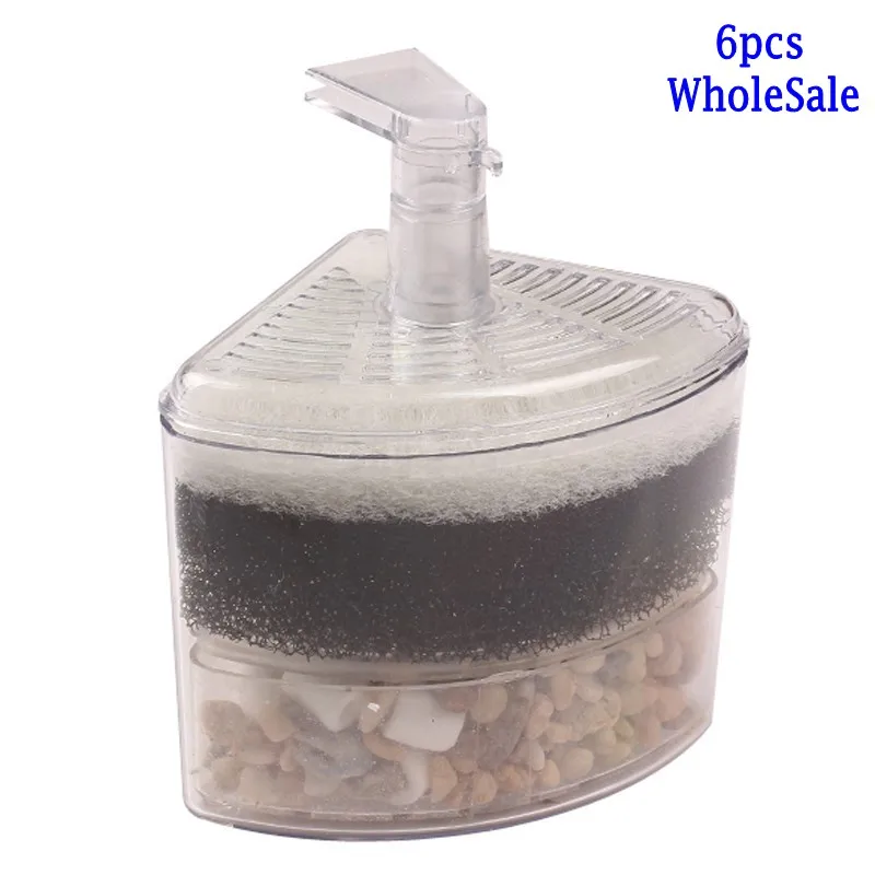 

6pcs Reusable Biochemical Fish Tank Aquarium Corner Air Bubble Filter Fish Tank Air Driven Bio Sponge Stone Filter