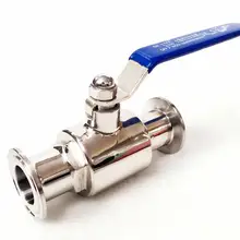 Fit 45 мм 1-3/" труба OD х 2" Три Зажим санитарно мяч запорным клапаном SUS 304 нержавеющая пивоварения дома