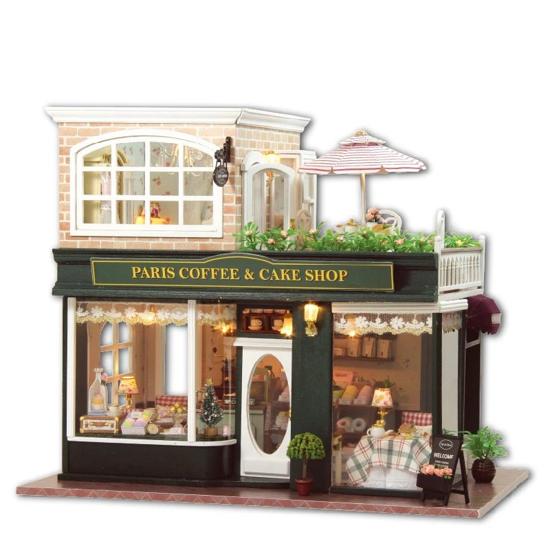 

DIY 3D Assembled Handmade Models Doll House Acousto-optic Hut with Furniture Suites Toys Display Props Creative Kids Gift