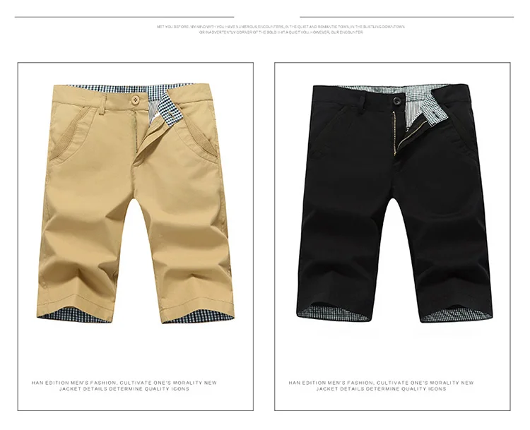HCXY летние высококачественные мужские шорты бермуды в повседневном стиле Брендовые мужские однотонные Хлопковые Бриджи мужские модные пляжные шорты