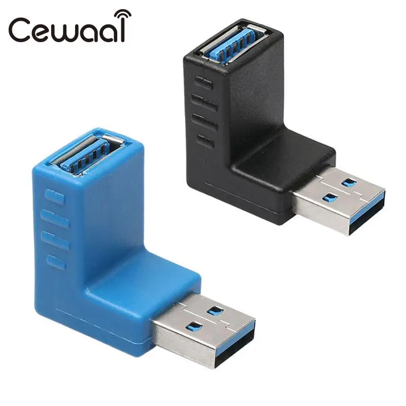 

Cewaal USB 3.0 Angle Adapter Left Right Up Down A Male to Female Laptop Computer STB Curved joints