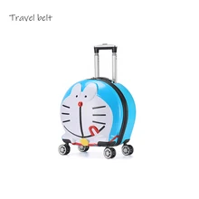 Ремень для путешествий с рисунком робота кота высокого качества, багаж на колёсиках, 19 дюймов, детская кабина, дорожная сумка, Детский чемодан, колеса