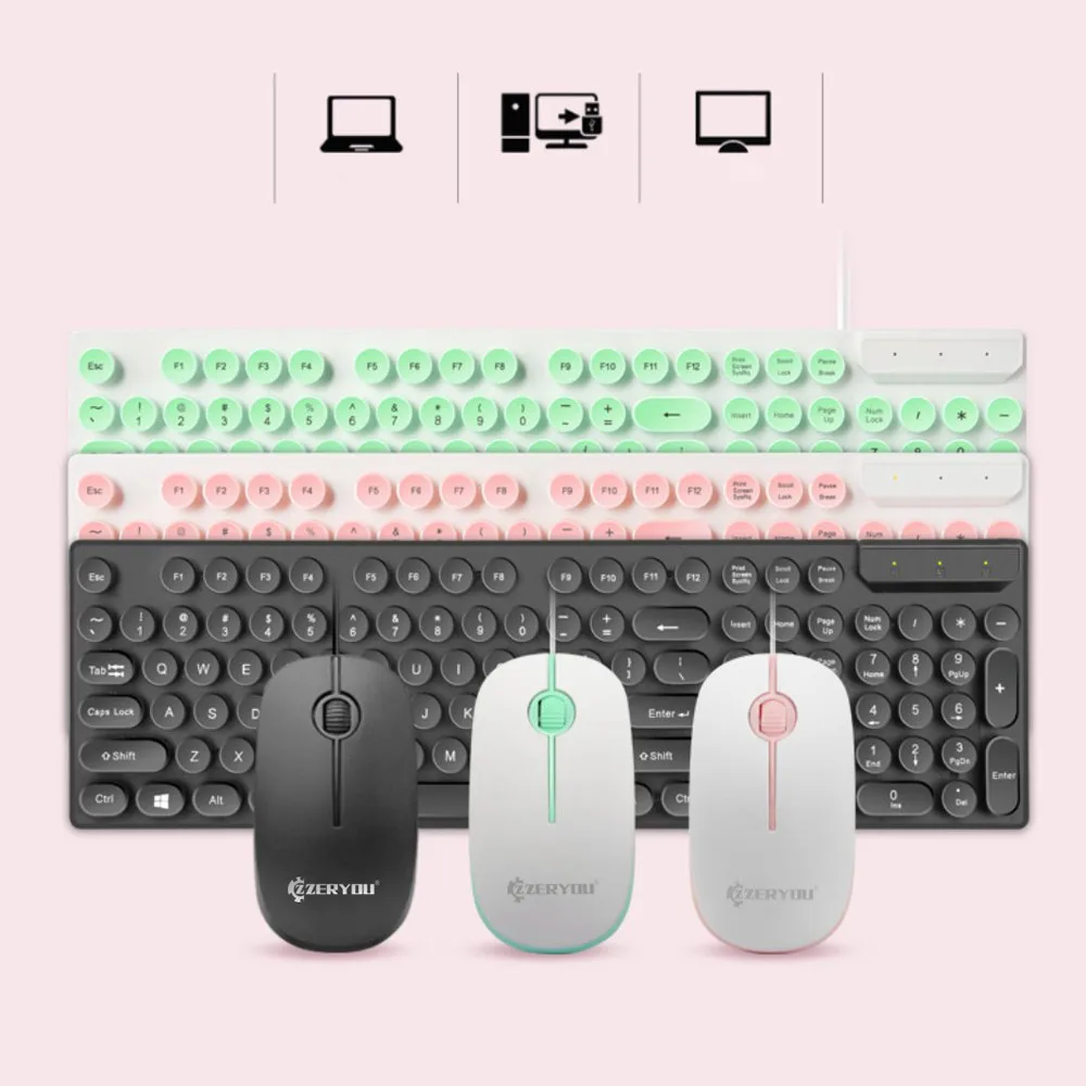 Teclado Gaming 1 комплект Проводная противобрызгивающаяся игровая клавиатура ПК в стиле панк геймерская мышь офисная для компьютерной мыши и клавиатуры Klavye