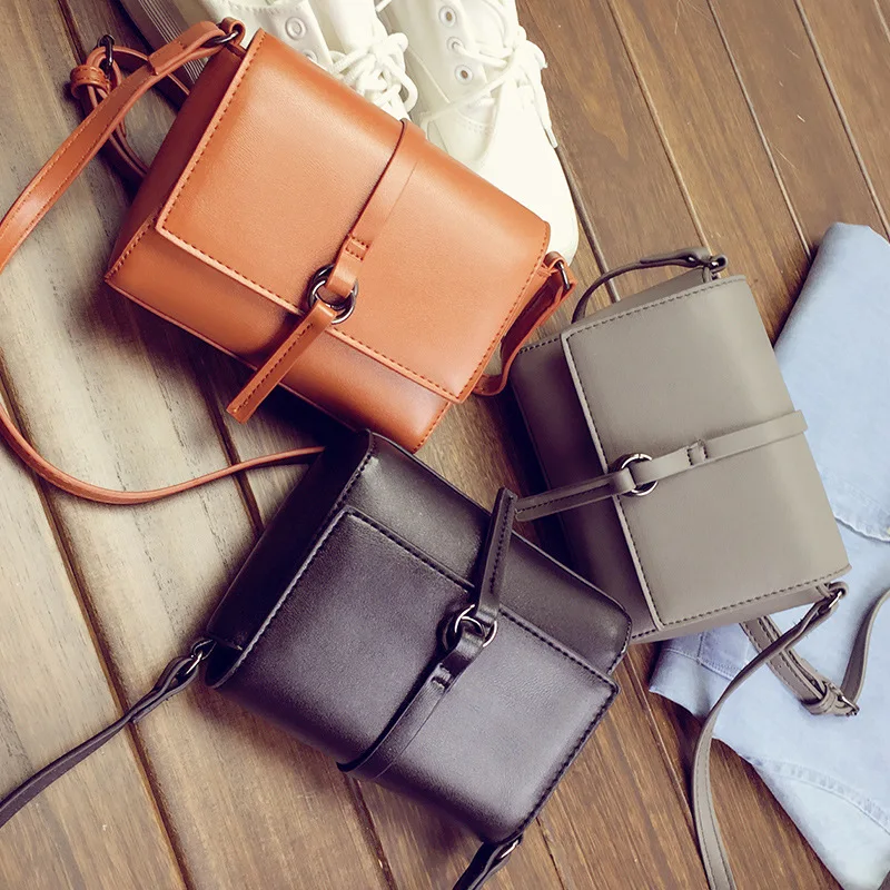 

Simple Women Small Leather Shoulder Bags Girls Retro Crossbody Messenger Bag Lady Handbag and Purse Femme Sac a Epaule Bolso