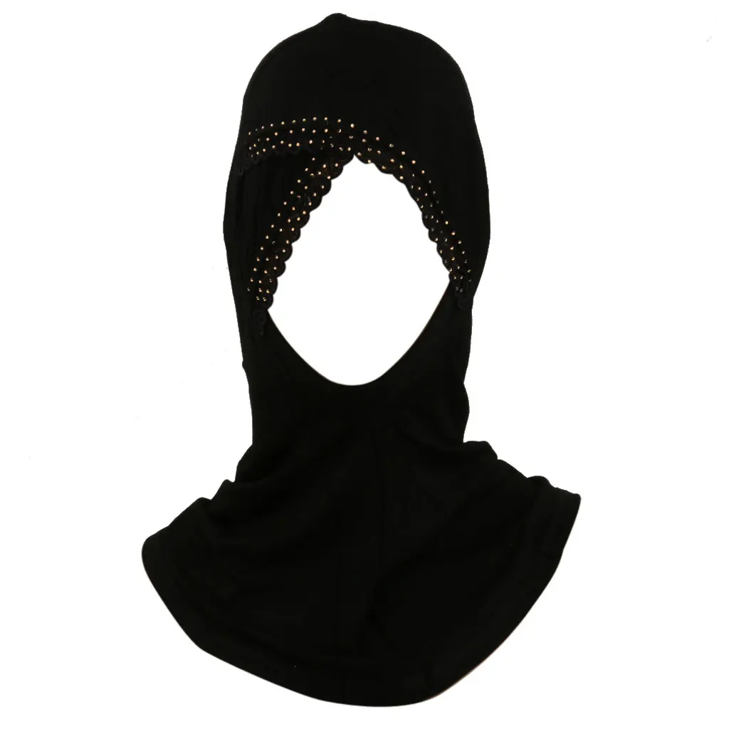 Fashion Black Modal Full Cover Wrap Muslim Hijab Caps Head Scarf Women Accessory