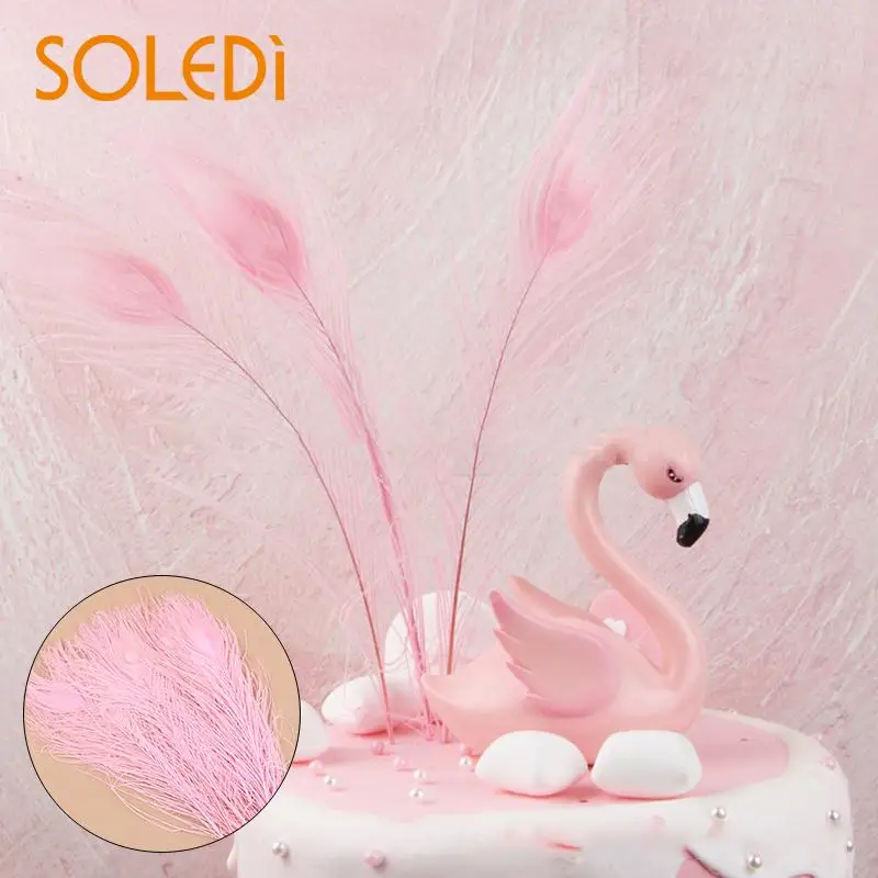 Feather Pink Peacock Hair Cake Decoration Ins Peacock