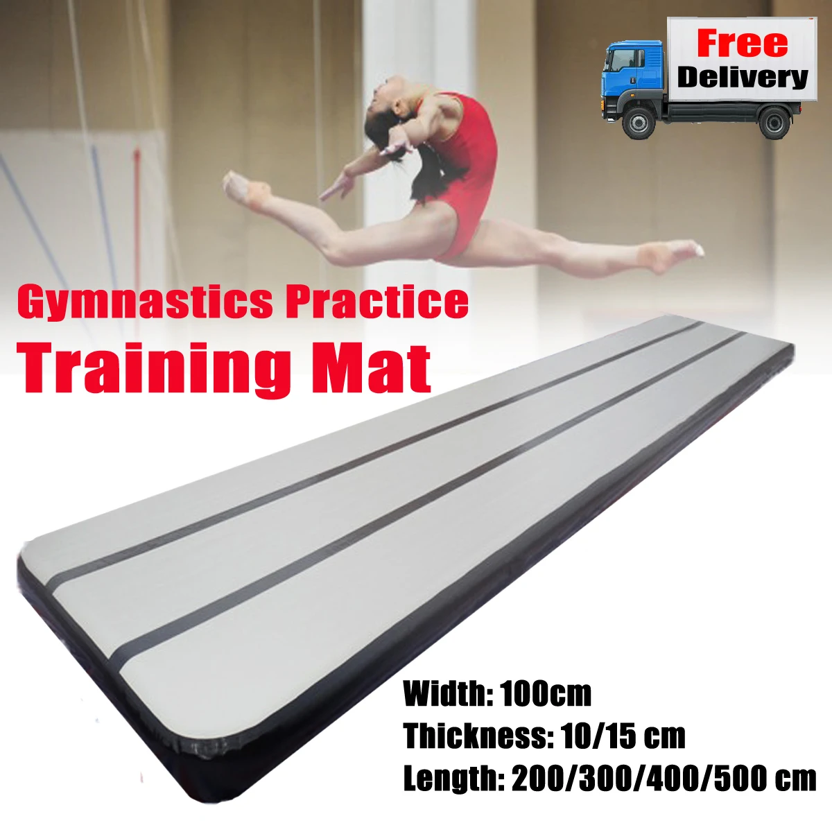

2/3/4M Airtrack Gymnastics Mat Roller Inflatable GYM Air Track Mat Home Training Sports Protector