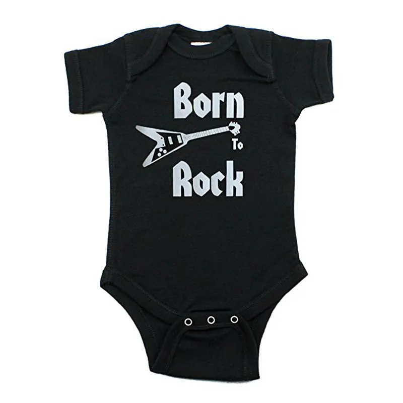 YSCULBUTOL Born to Rock группа-гитара Rockstar детский Цельный боди с коротким рукавом - Цвет: Бежевый