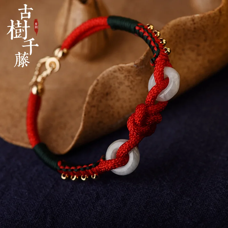 

Lucky Stone Bracelet Femme Vintage Charm Bracelet for Woman bracelets & bangles Handmade Red Rope Chain Fashion Jewelry 2019