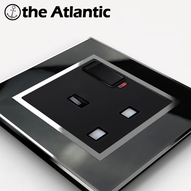 Розетка с неоновой зеркальной панелью 146/86 Тип 13A стандарт Великобритании|uk wall