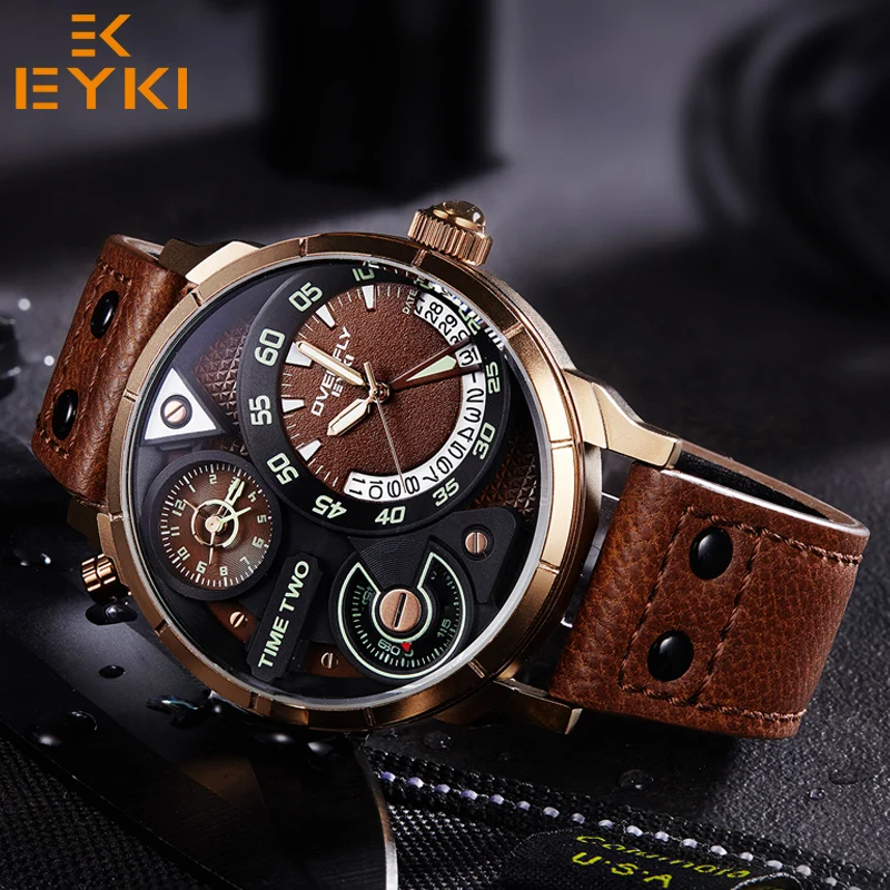 Часы наручные EYKI мужские кварцевые модные армейские водонепроницаемые люксовые