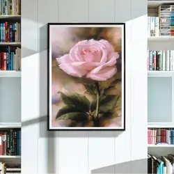 30x40 см розовый цветок вышивка крестиком DIY Полный Круглый Алмаз живопись дома стены домашний декор