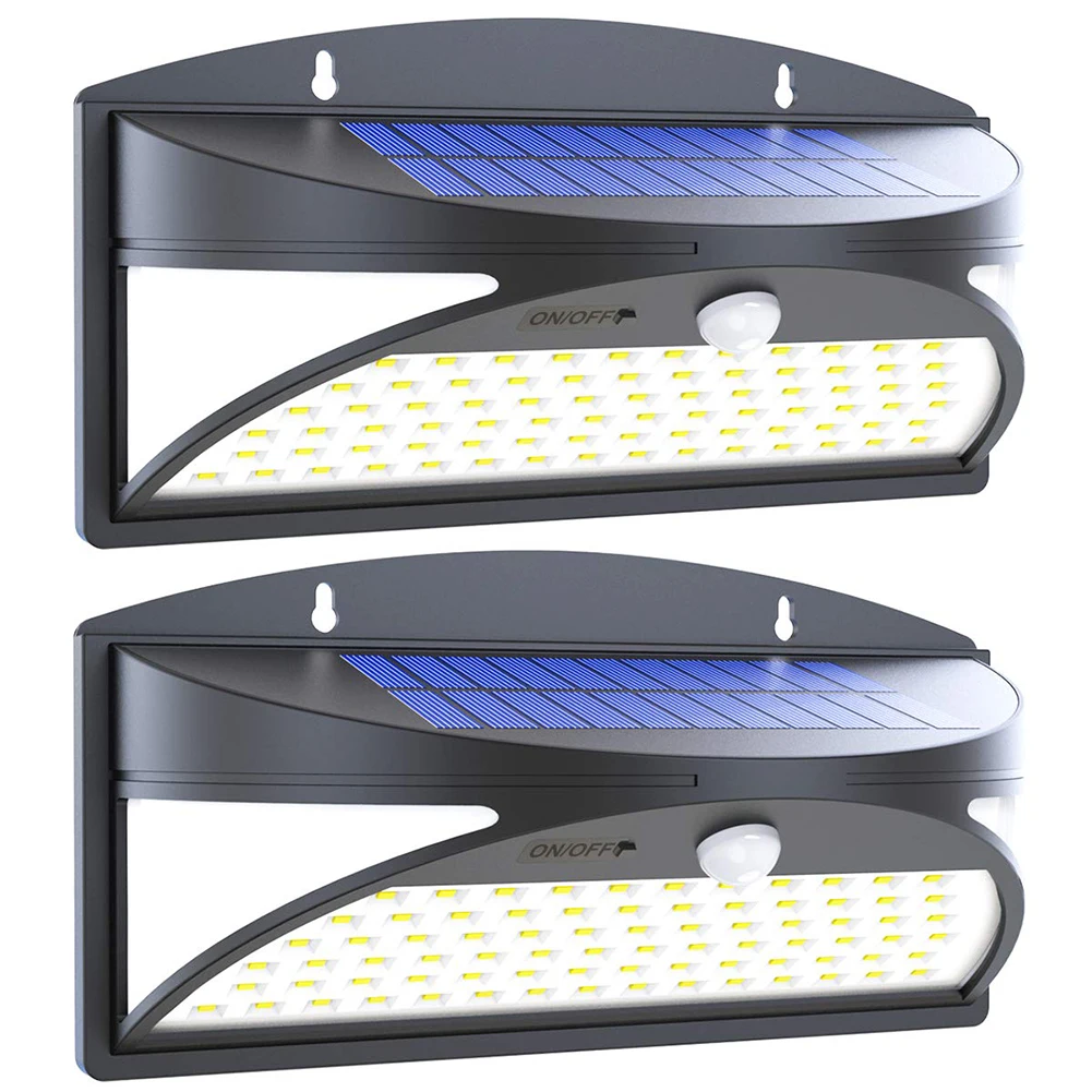 

2 Pcs Security Solar Lights Streamlined Driveway Wide Angle Motion Sensor 100 LED Home Wireless Waterproof Park Wall Lamp Garden