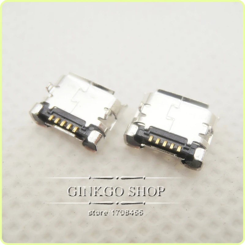 200 шт./лот планшетный ПК Micro USB разъем 5P мобильный телефон 5pin 2 DIP foot зарядный порт 6