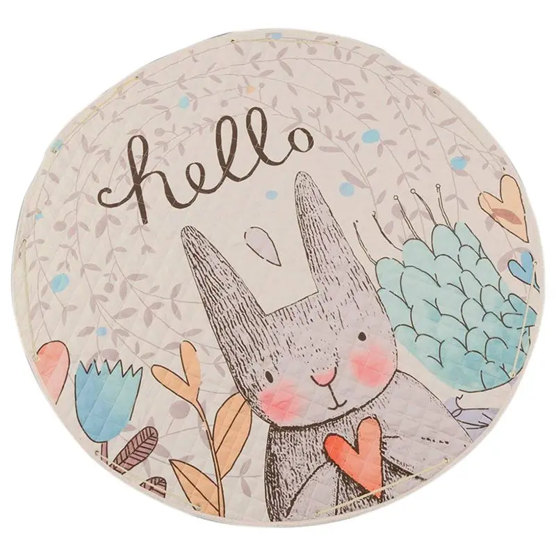 

Round Rugs Baby Play Mat Toys Storage Organizer,Nursery Rugs Large polyester Anti-slip Cartoon Animal Baby Floor Mat Game Mat