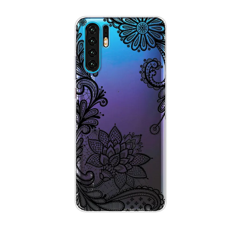 P30 Pro Чехол для Coque huawei P30 Pro Чехол s Ретро цветок Прозрачный Мягкий ТПУ силиконовый чехол для huawei P 30 P30 Lite P30Pro Fundas - Цвет: B