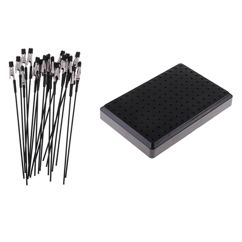 20Pcs Hobby Crafts Model Color Painting Basic Tool Alligator Clip Sticks w/ Base Holder for HG RG SD Gundam Models Assemble