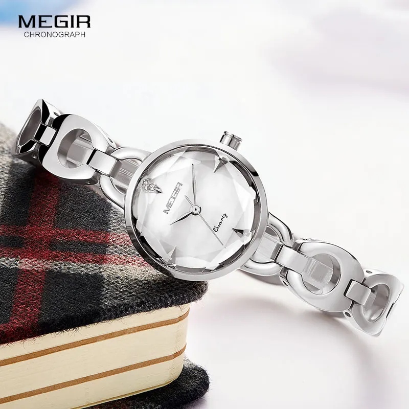 MEGIR Women's Fashion Simple Quartz Watches 3ATM Waterproof Clock Metal Strap Wristwatch for Lady Relogiod Femininos 4173White MEGIR Women's Fashion Simple Quartz Watches 3ATM Waterproof Clock Metal Strap Wristwatch for Lady Relogiod Femininos 4173White