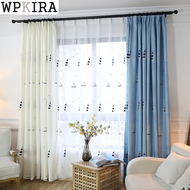 blue embroidered curtains for living room blue shiny drapes for custom size curtains