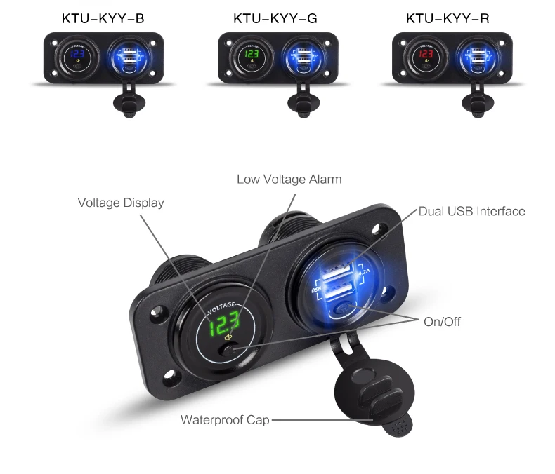Защита от низкого напряжения 12 В USB Автомобильное зарядное устройство розетка 12 В 4.2A автомобильное USB порт USB зарядное устройство вольтметр Водонепроницаемый быстрое зарядное устройство для телефона
