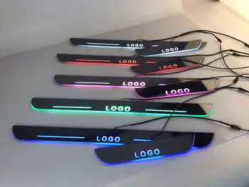 EOsuns LED 動的移動ドアスカッフポイントで Nerf バー & ランニングボードドア敷居光板オーバーレイライニングコルベット用 C5