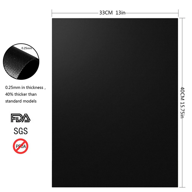 2 шт./компл. подстилка для барбекю и гриля 0,2 мм коврик для барбекю 15,75*1" термостойкий тефлон коврик барбекю гриль антипригарный многоразовый коврик для гриля барбекю