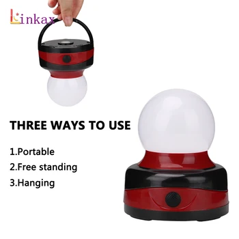 

1 Mode LED Magnetic Working Light Portable Handy Hook Camping Tent Light Emergency Inspection Lanterna With Push Switch by 3 AAA