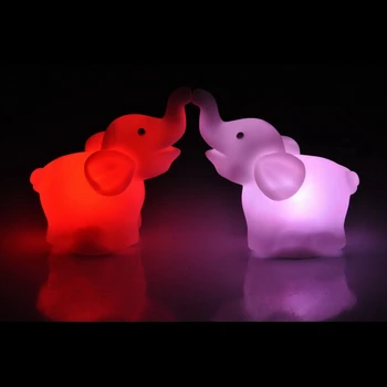 

DOZZIOR Freeship 1PC Elephant LED Lamp Color Changing LED Night Light Lamp Wedding Party Decorating Holiday Lighting Gift Xmas