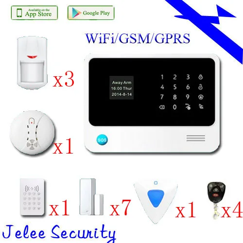 Free Shipping WiFi Alarm System GSM Alarm system Home smart alarm system can be work with Android and IOS APP