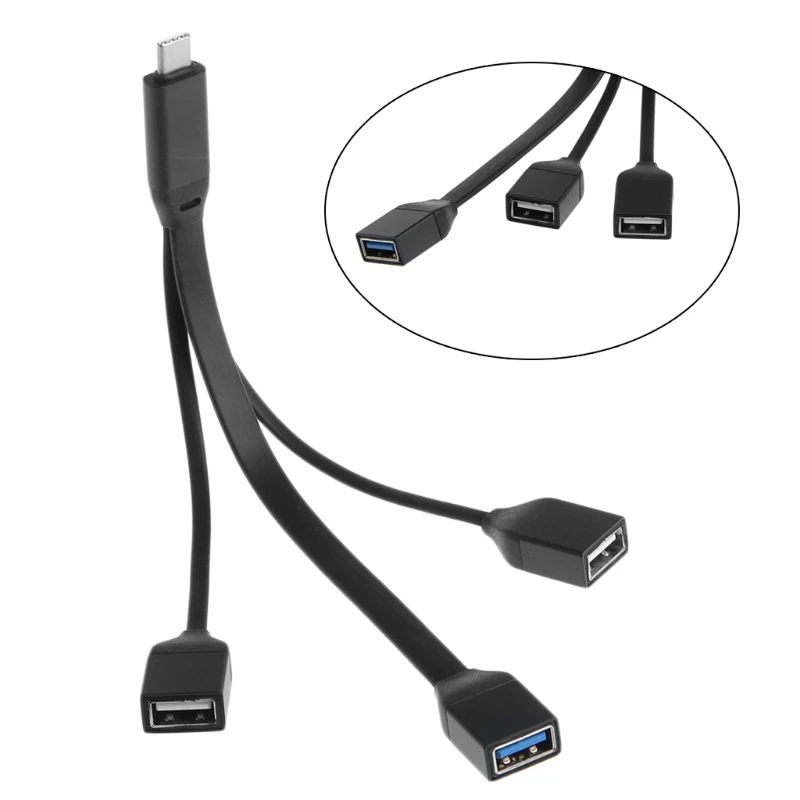 

USB 3.1 Type C Male To 3 USB 3.0 2.0 Female Connector Hub Splitter Adapter Cable