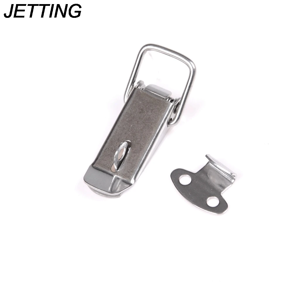 1PCS Cabinet Boxes Spring Loaded Latch Catch Toggle Locks Hasp Iron Hasp For Sliding Door Window Cabinet 27*74mm