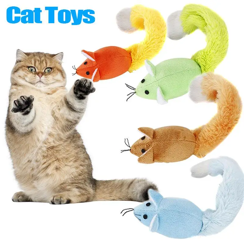 4 Color Cute Pet Cat Toy Feather Animal Design Toys Cats Chase Velvet