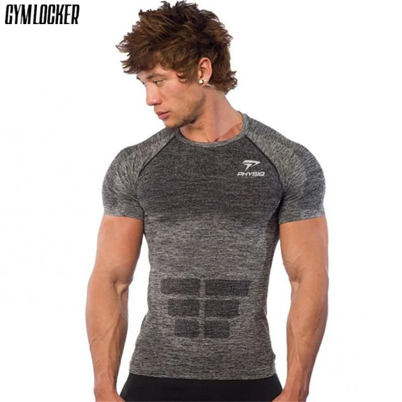 T shirt Men Compression Bodybuilding Fitness Shirt sportswear t shirt ...