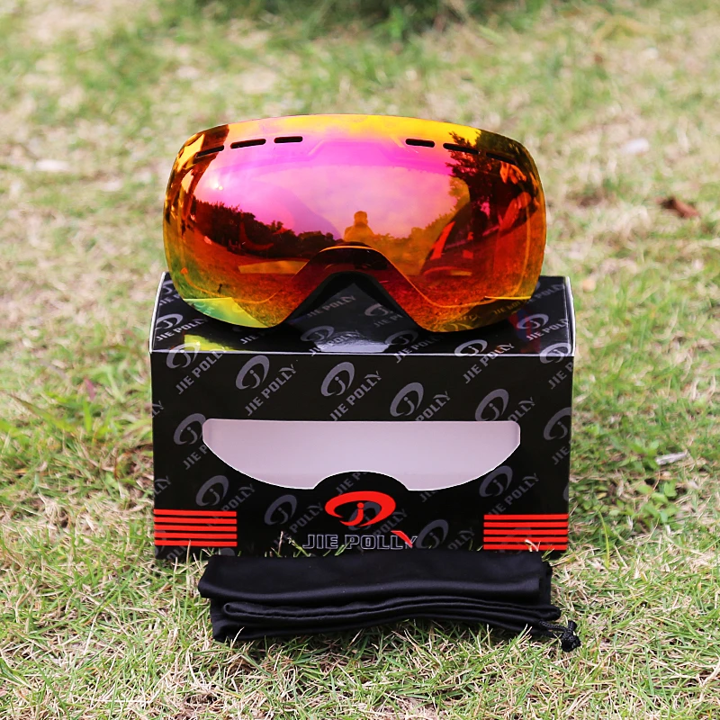Ski Goggles UV400 Anti fog with Sunny Day Lens and Cloudy Day Lens