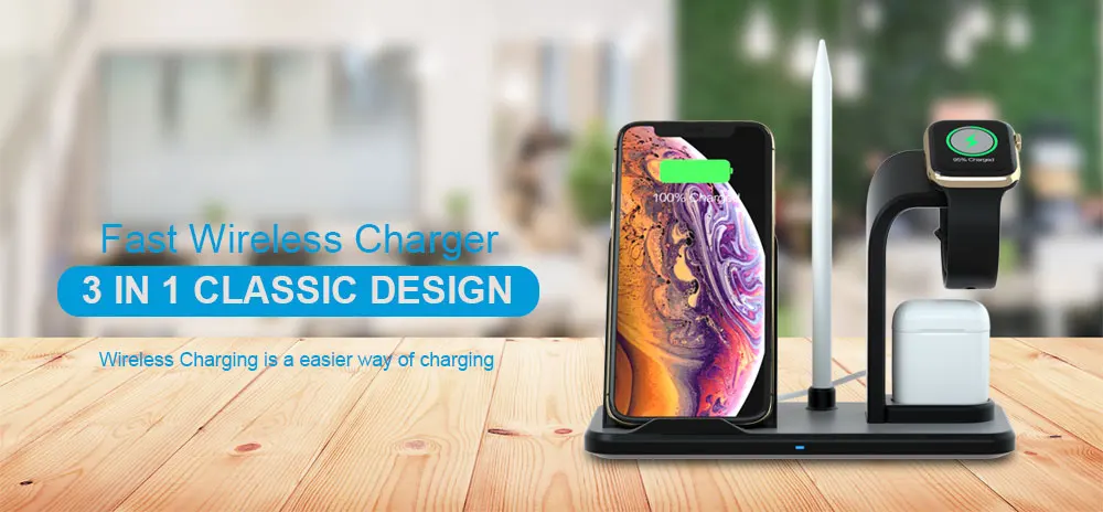 FDGAO Беспроводное зарядное устройство для Apple Watch 5 4 3 2 подставка Qi Быстрая Зарядка Док-станция база для iPhone XS XR X 8 11 samsung AirPods
