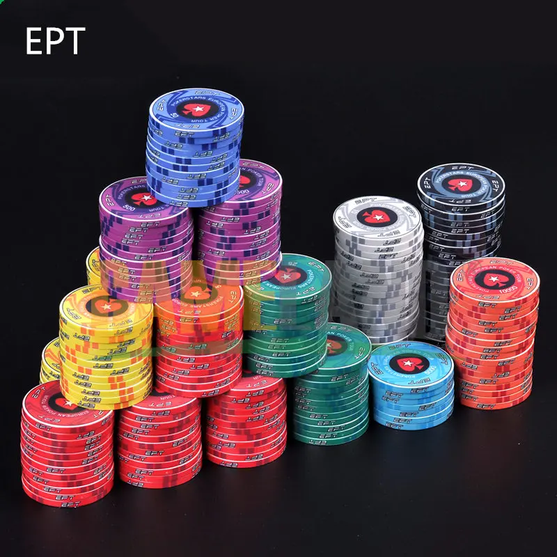 5Pieces/Lot EPT Poker Chips Ceramic Material Fancy Handfeel Poker Chips