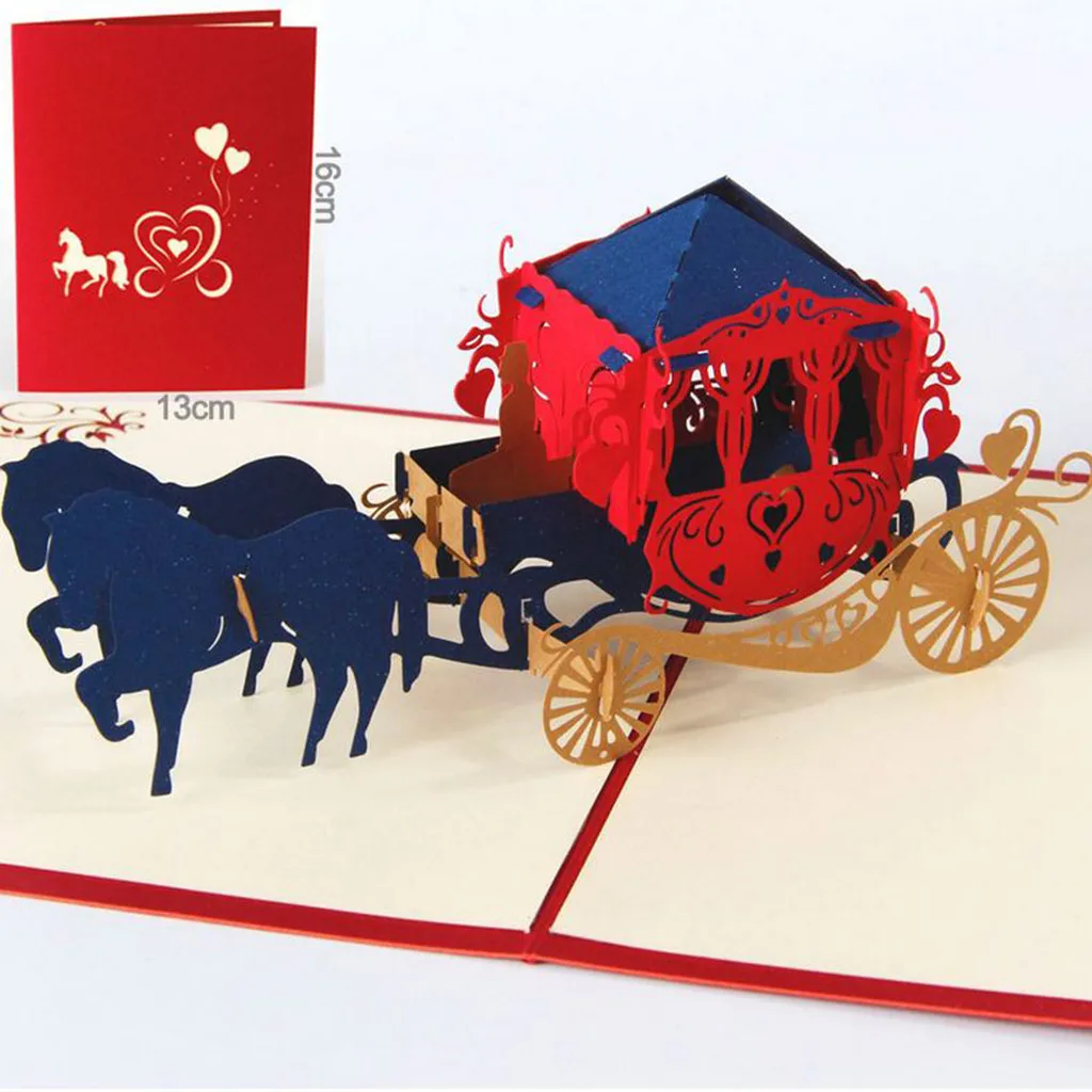 

wedding decoration New Year birthday party Carriage Shape Lace Wedding Invitation Card Party Blank Envelope Greeting Card