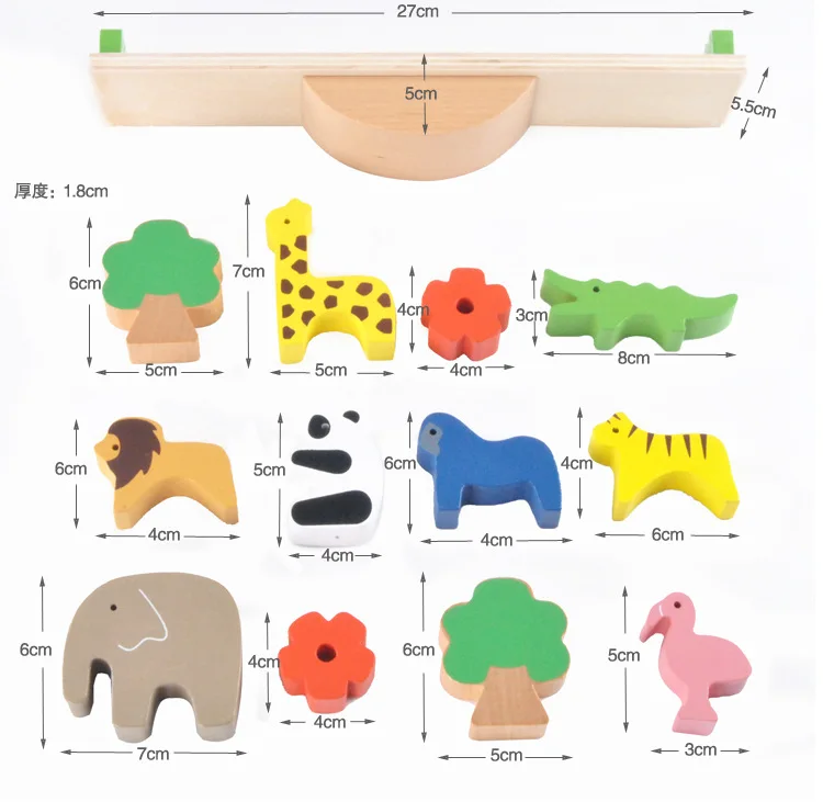 Детские игрушки, милые лесные животные, строительные блоки, деревянный баланс, деревянные игрушки для детей, креативная сборка, развивающие игрушки