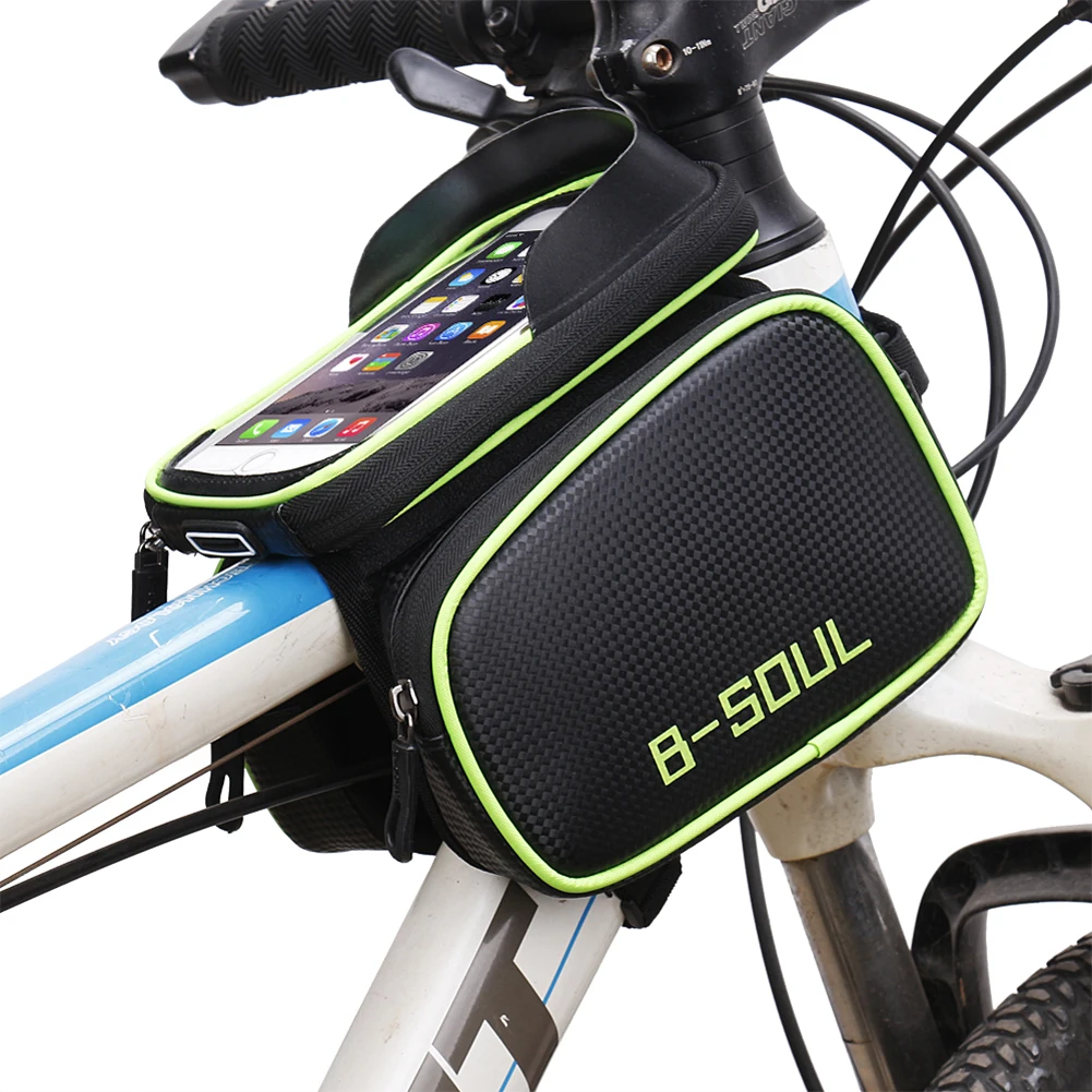 Cheap Waterproof Mountain Bike Bicycle Bags Panniers Touch Screen Cycling Phone Bag Case Road Bike Front Tube Handlebar Cylinder Bag 5