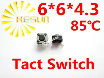 

1000PCS DIP 6X6X4.3 Tactile Tact Push Button Micro Switch Momentary
